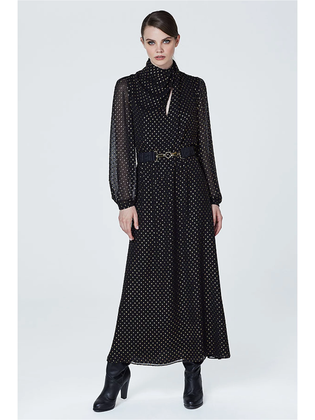 OLINA sheer midi dress