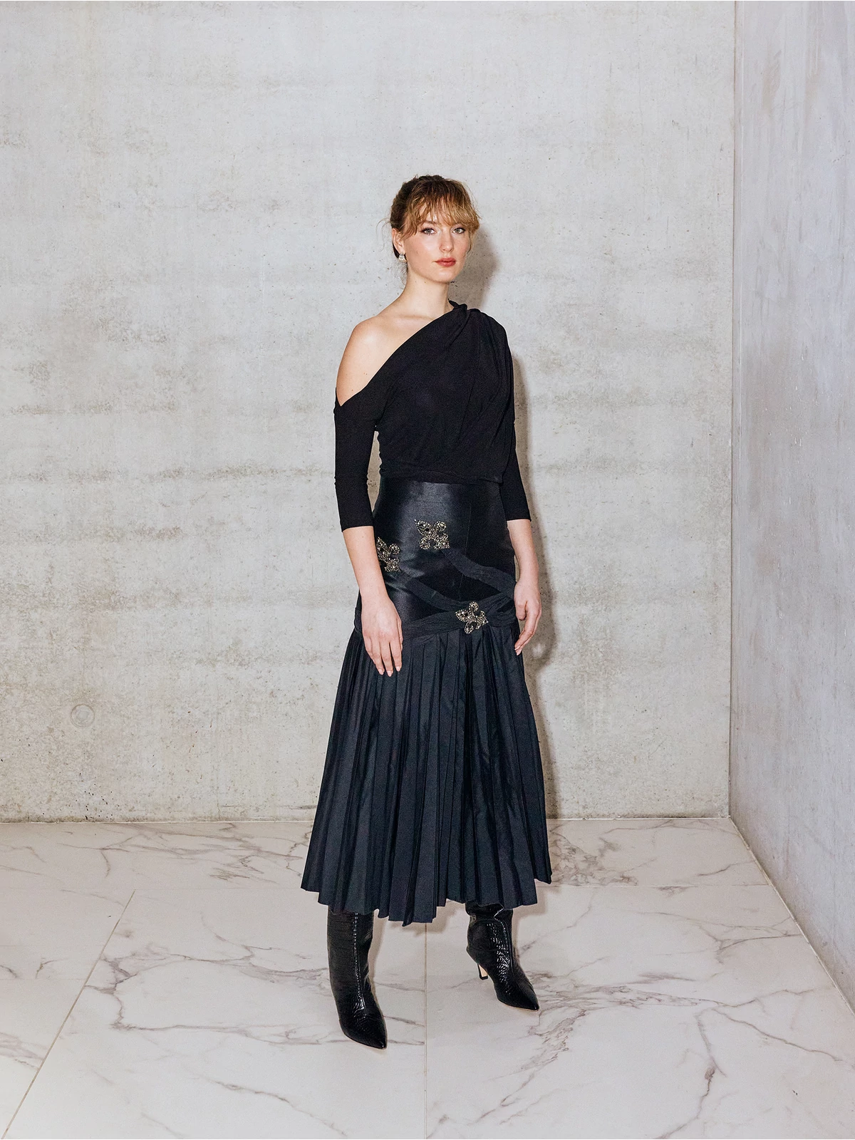 TARA midi taffeta skirt - COUTURE