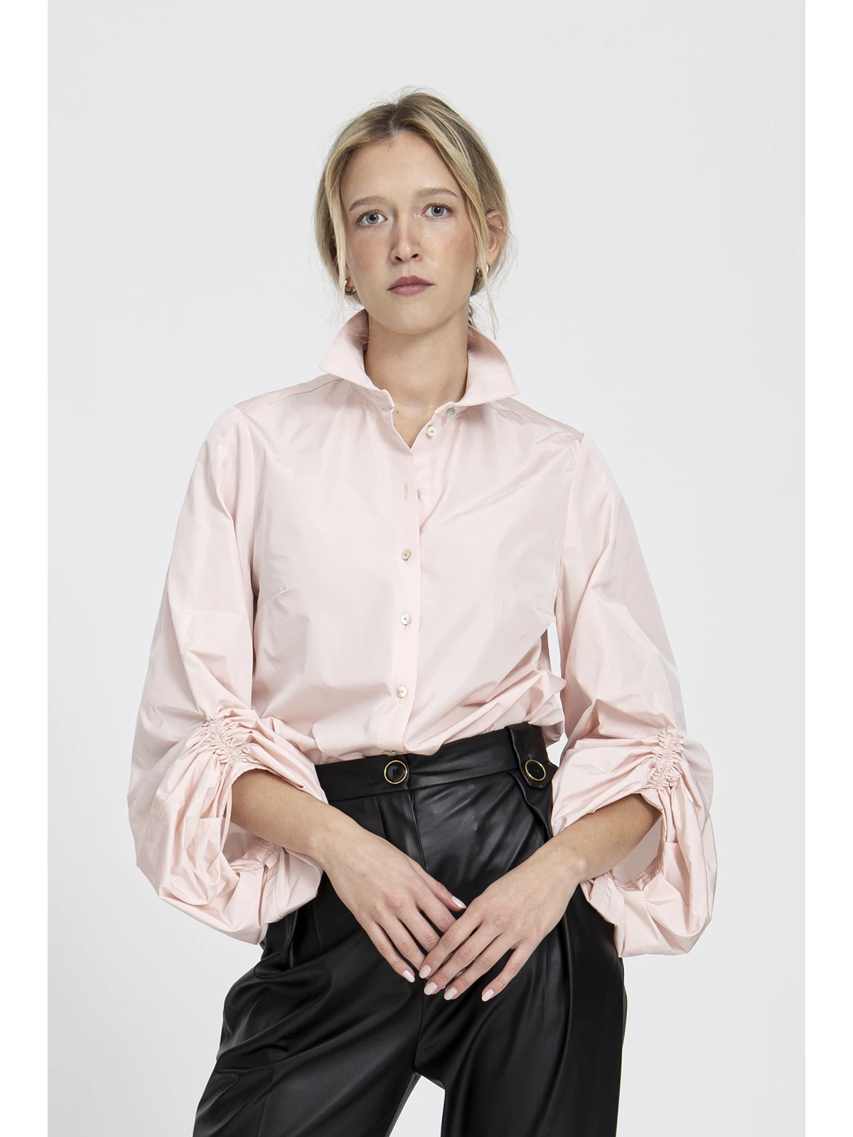 Carmin taffeta shirt – blush