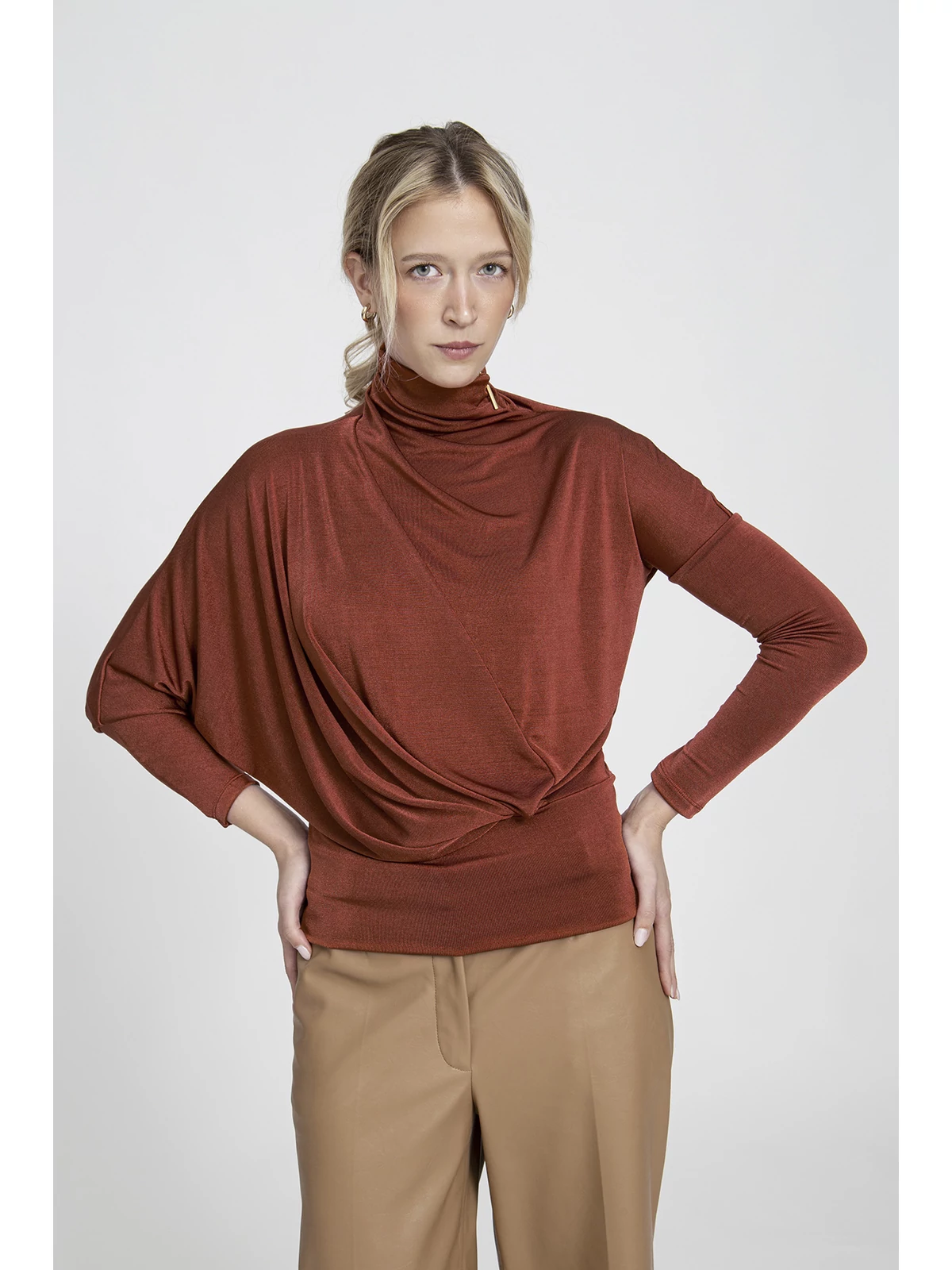 Venus jersey top - rusty red