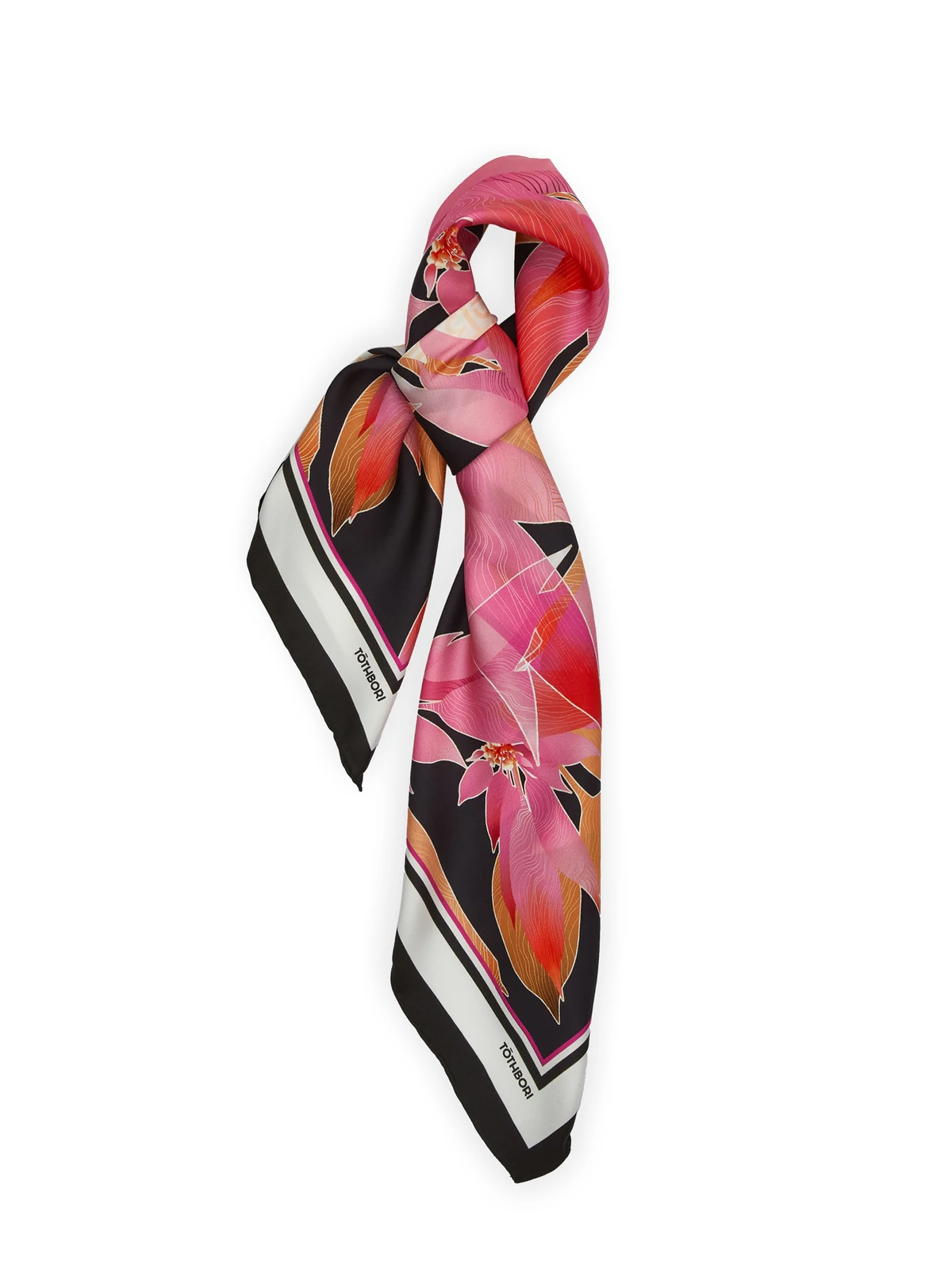 MAROSA silk scarf - 90*90 - black
