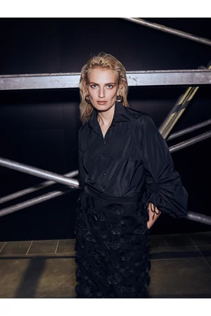 Carmin taffeta shirt – black