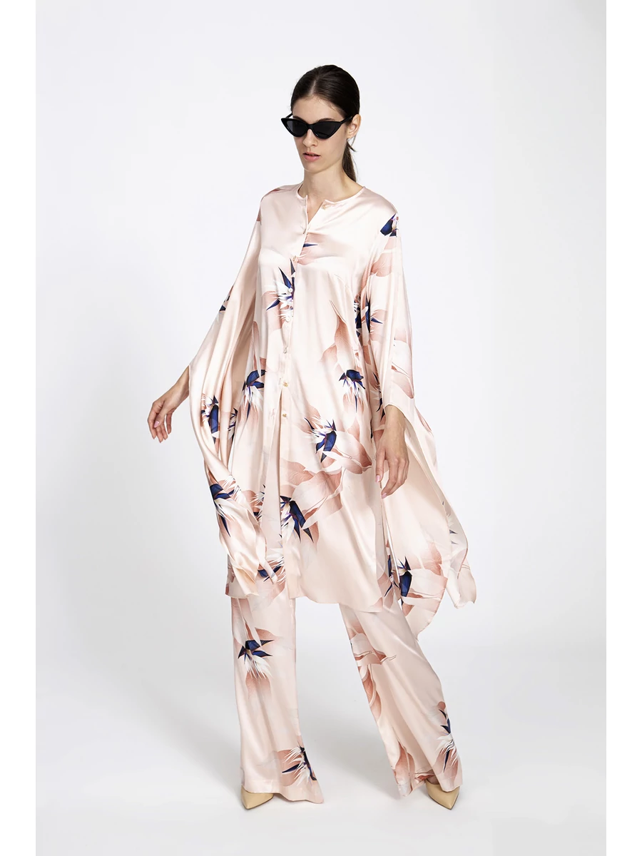 Edilla nadrág - Strelizia print pink