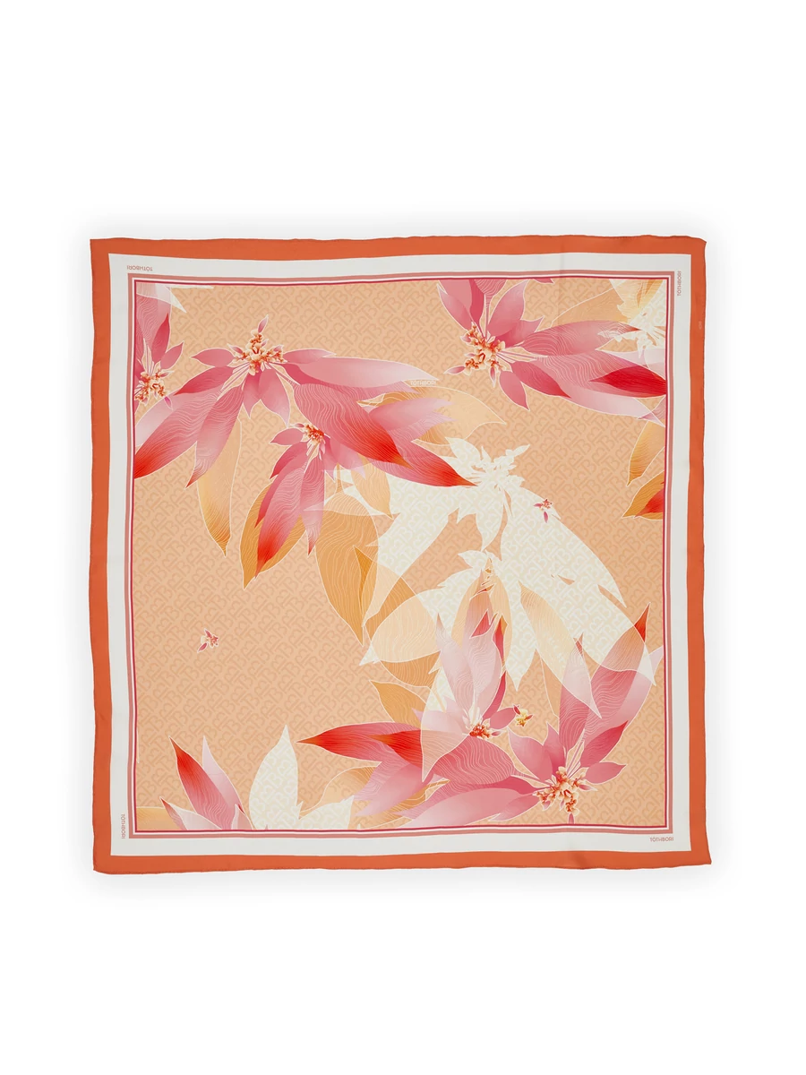 MAROSA silk scarf - 90*90 - corall
