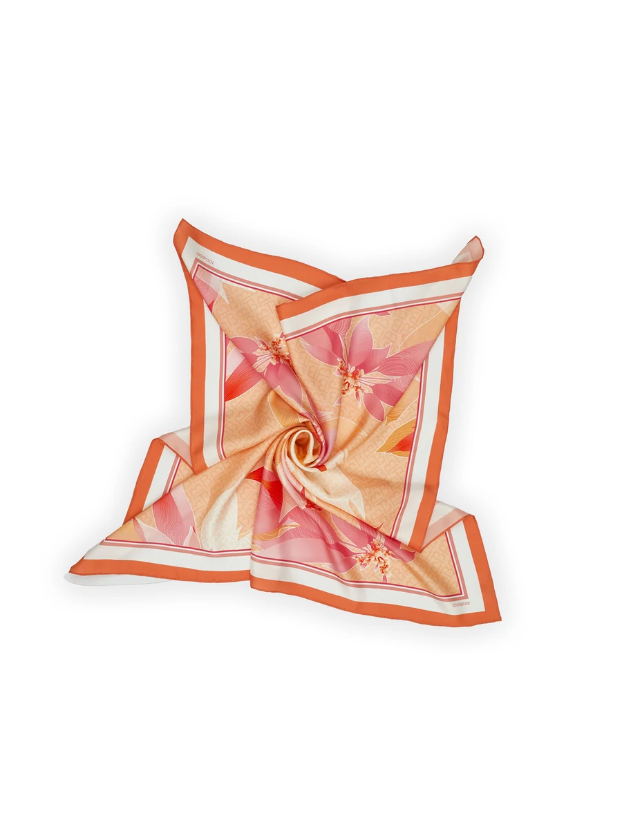 MAROSA silk scarf - 90*90 - corall