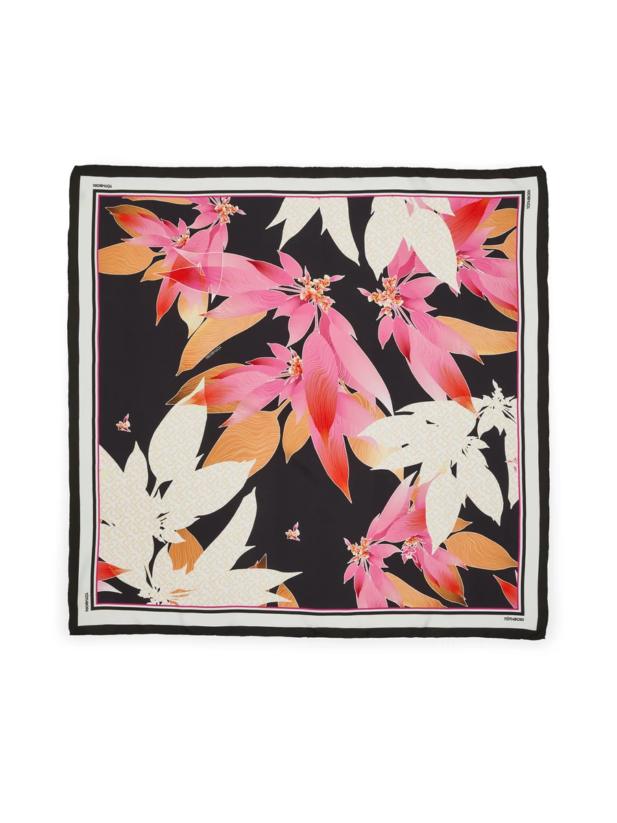 MAROSA silk scarf - 90*90 - black
