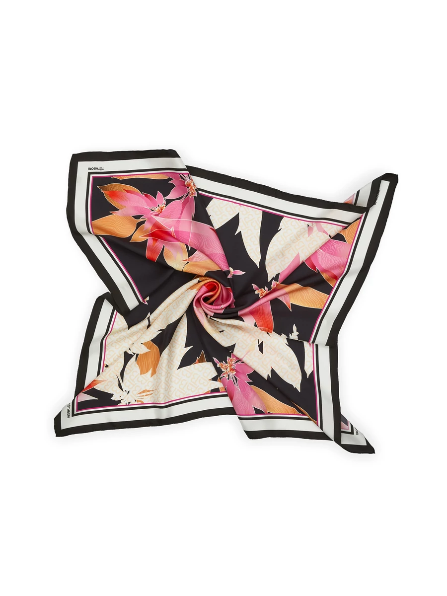 MAROSA silk scarf - 90*90 - black