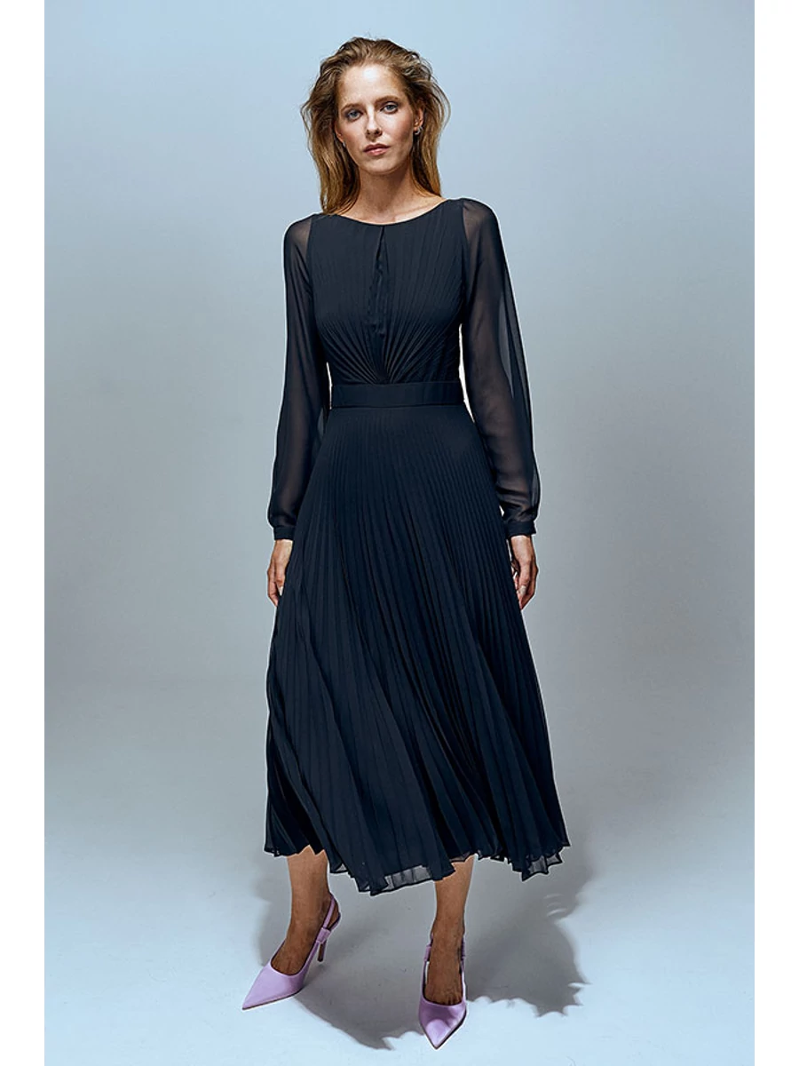 TANGER Round neck midi dress